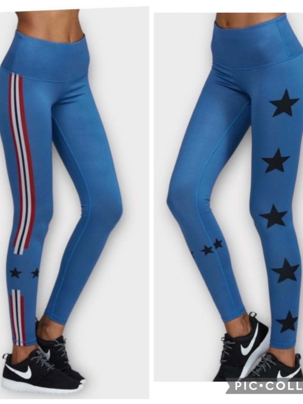 Noli Stars and Stripes Activewear Leggings in Blue, White, Red and Black Stars